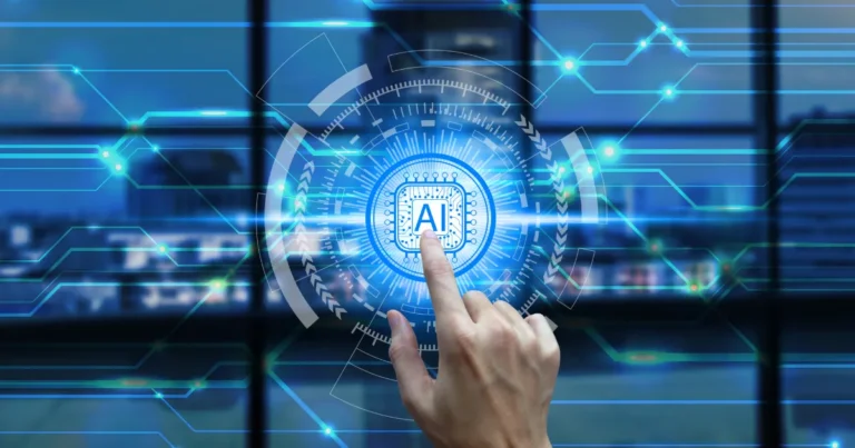 Representação visual de uma universidade que integra inteligência artificial em todos os cursos